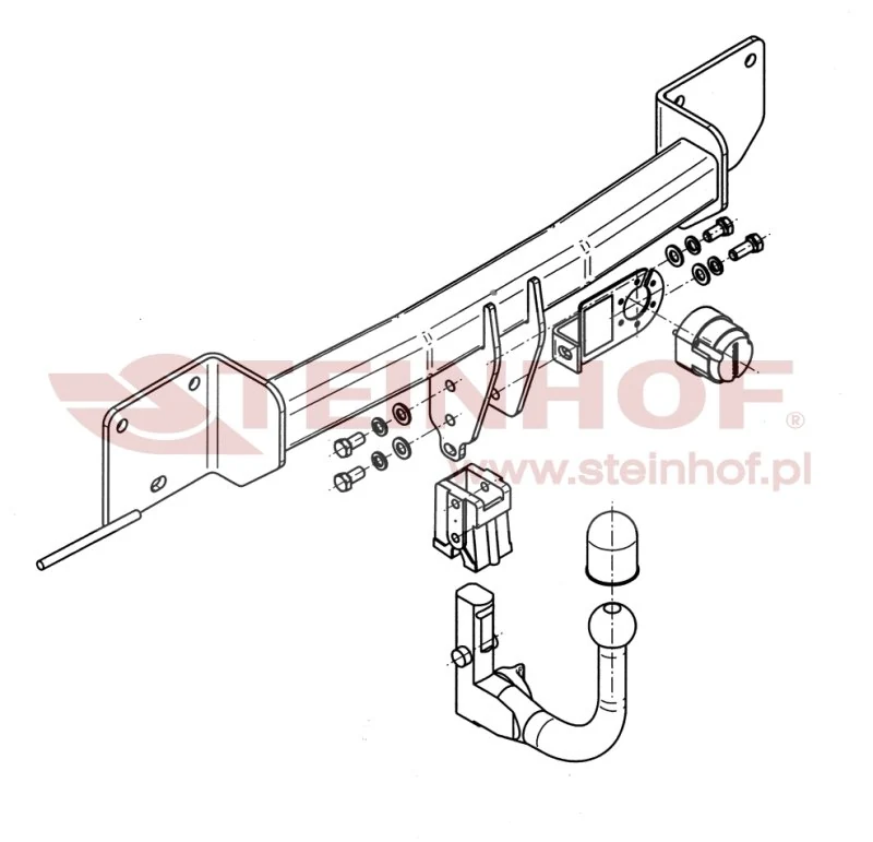 Hak holowniczy Steinhof BMW 1-seria / 3-seria — kula wypinana pionowo (typ V)