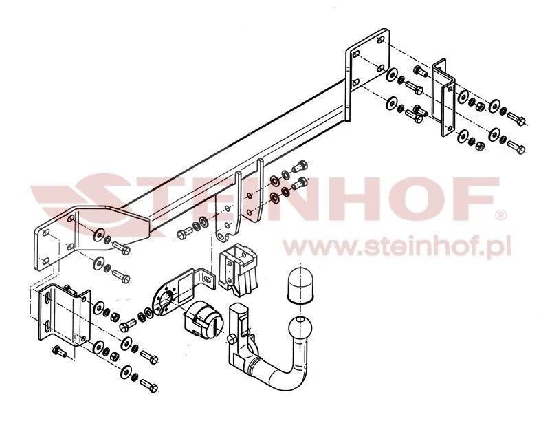 Hak holowniczy Steinhof BMW 5-seria 2004–2009 — kula wypinana pionowo (typ V)