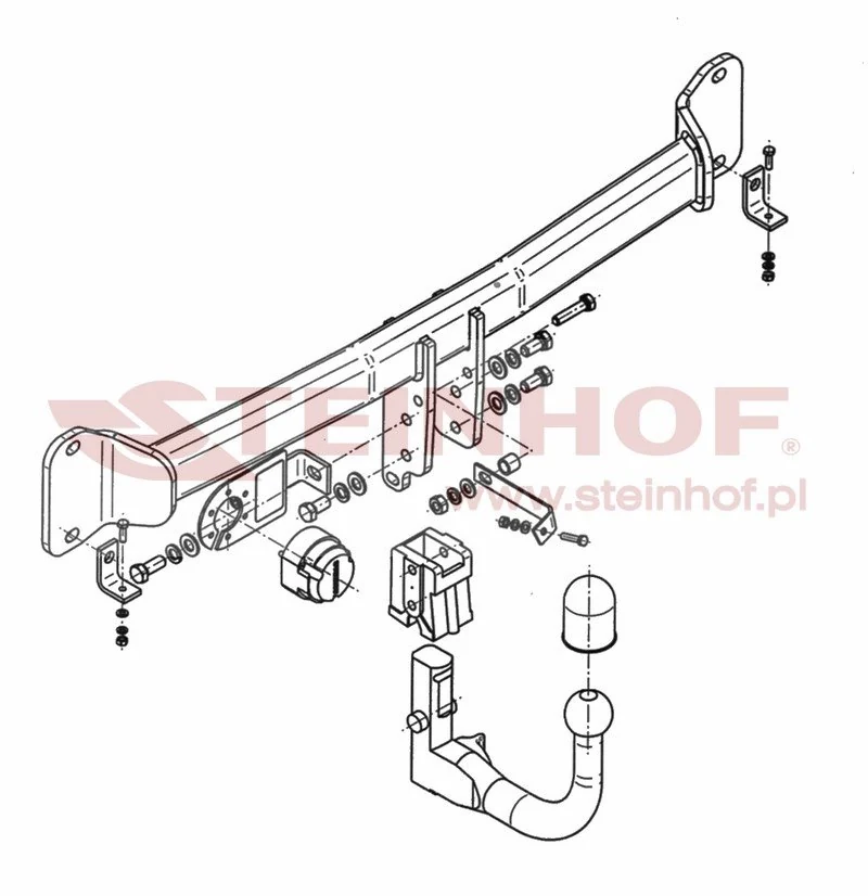 Hak holowniczy Steinhof BMW 5-seria 2010–2017 — kula wypinana pionowo (typ V), 11.8 kN