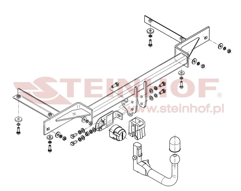 Hak holowniczy Steinhof Chevrolet Cruze 2011–2015 — kula wypinana pionowo (typ V), 1500 kg