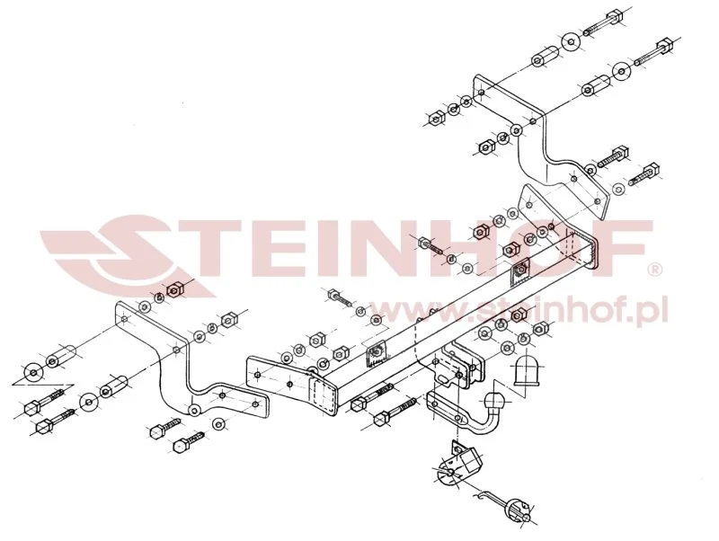 Hak holowniczy Steinhof Peugeot Partner / Citroen Berlingo 1997–2010 — kula przykręcana (typ A)