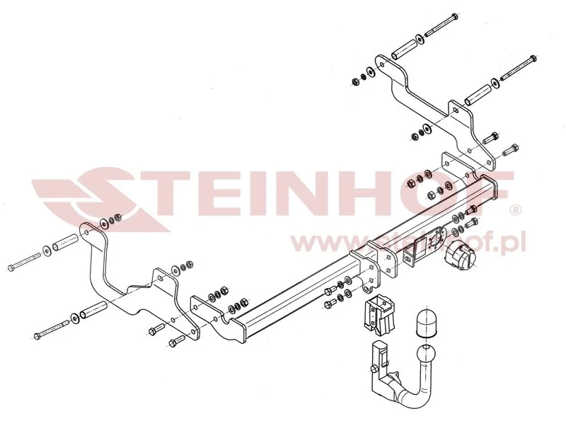 Hak holowniczy Steinhof Dacia Lodgy 2012–2022 — kula wypinana pionowo (typ V)