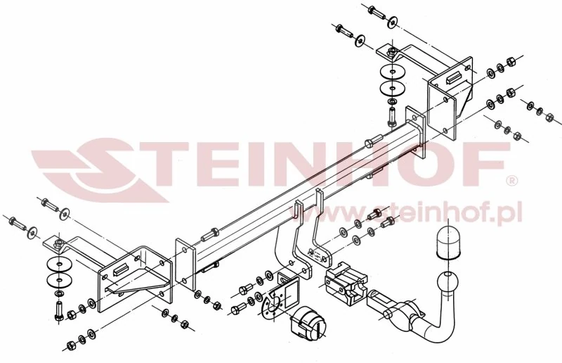 Hak holowniczy Steinhof Fiat Bravo / Lancia Delta — kula wypinana poziomo (typ H)