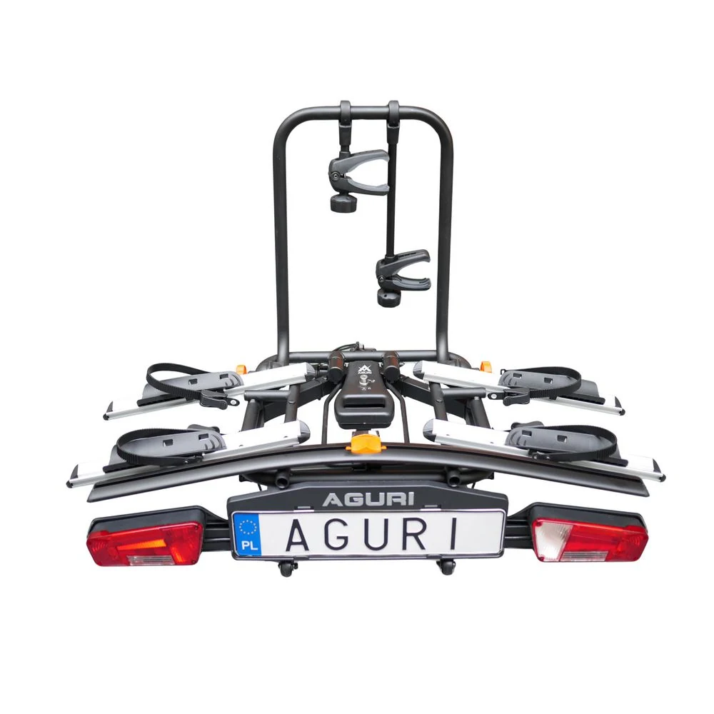 Aguri Active E-Bike 2 PLUS srebrny – widok od tyłu z rozłożonymi ramionami pod 2 rowery elektryczne
