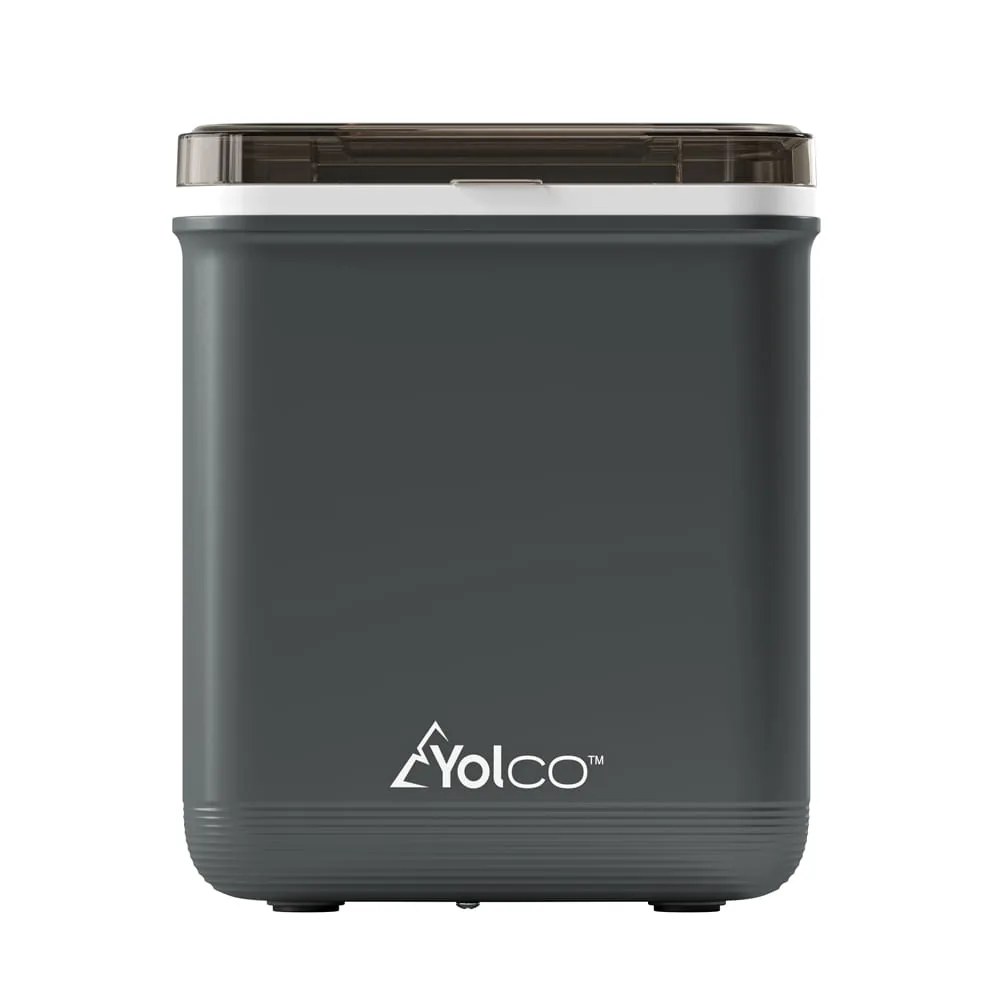 Kostkarka do lodu Yolco ICM1 Carbon — widok z przodu z logo Yolco