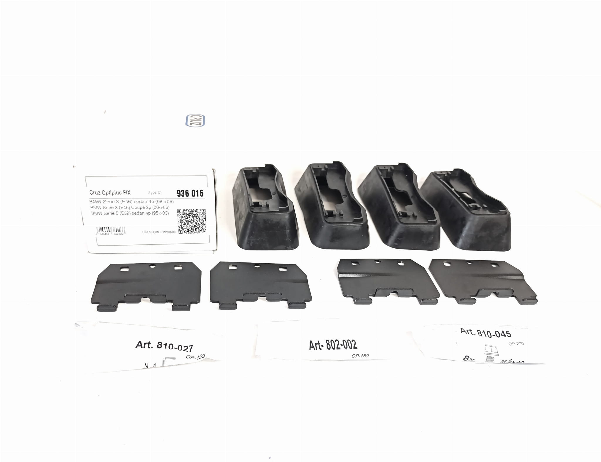 Bagażnik dachowy CRUZ 921-375 + kit 936-016 — BMW Z3 Coupe (1997-2003), BMW Serii 5 E39 (1995-2003), BMW Serii 3 E46 Sedan (1998-2005) i 1 inne — zastosowanie