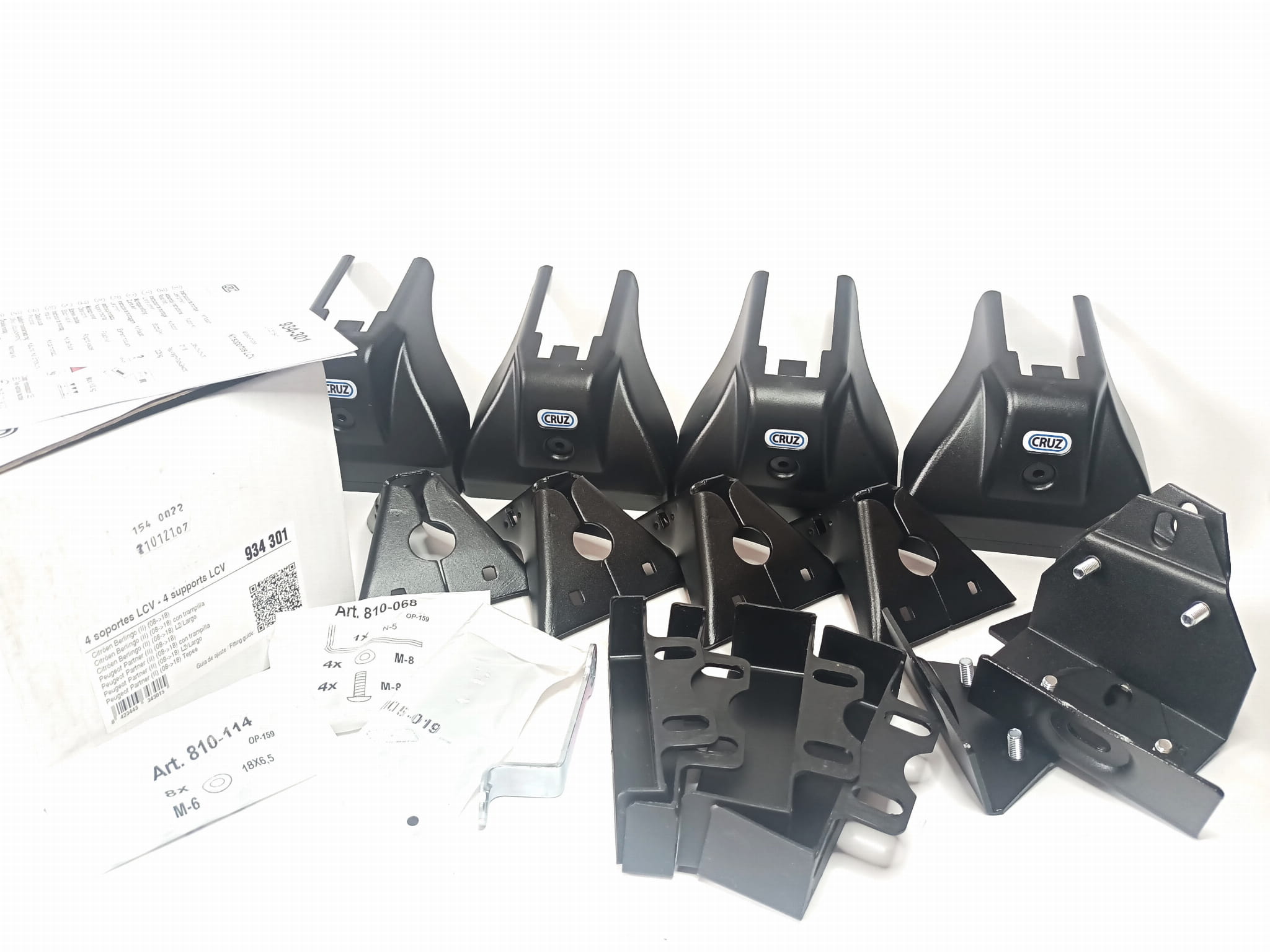 Bagażnik dachowy CRUZ 925-101 + kit 934-301 — Citroen Berlingo II (2008-2018), Peugeot Partner II (2008-2018) — zastosowanie