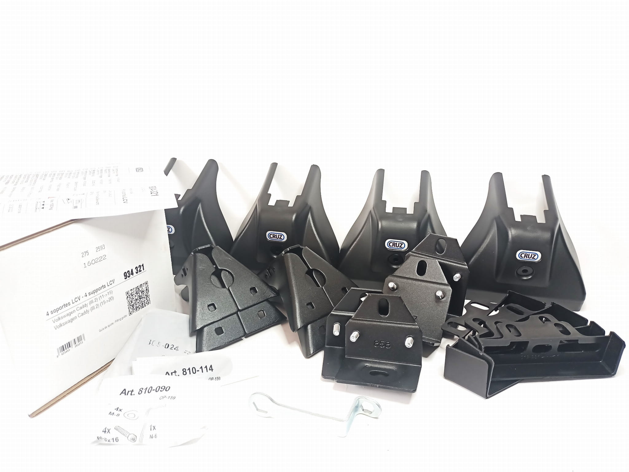 Bagażnik dachowy CRUZ 925-101 + kit 934-321 — Volkswagen Caddy III lift i IV (2011-2020) — zastosowanie