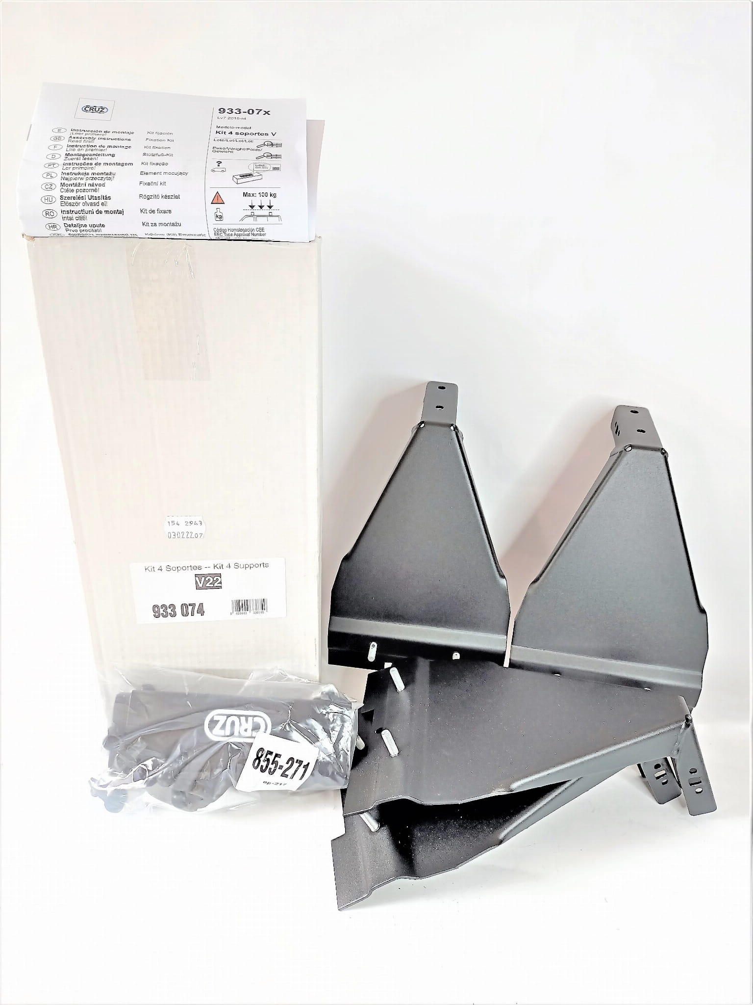 Bagażnik dachowy CRUZ 923-058 + stopy 933-074 — Renault Trafic (1981-2001), Fiat Ducato (1981-1994), Citroen C25 (1981-1993) i 5 innych