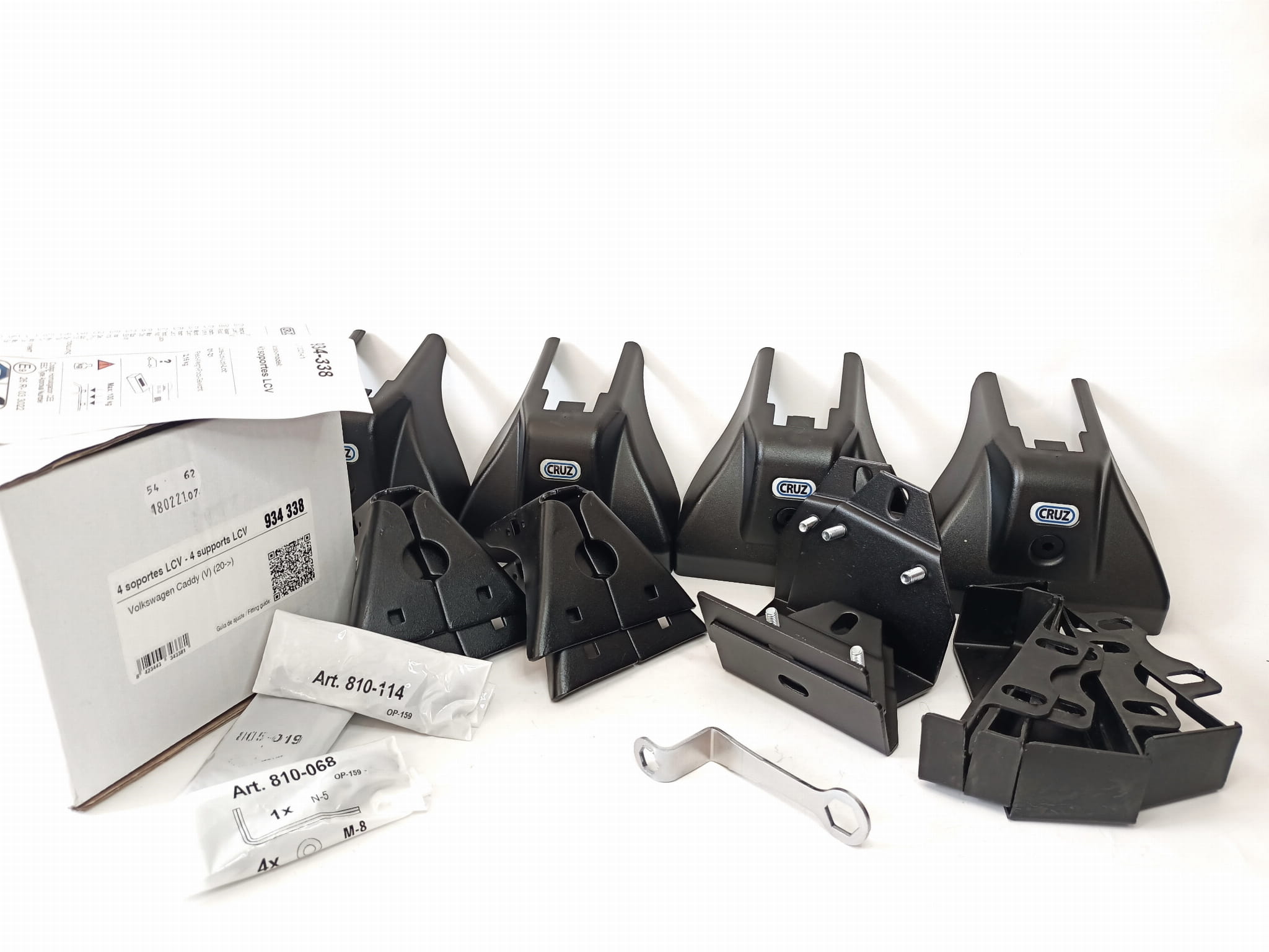 Bagażnik dachowy CRUZ 925-090 + kit 934-338 — Volkswagen Caddy V (od 2020), Ford Connect III Tourneo/Transit/Grand Tourneo (od 2022) — zastosowanie