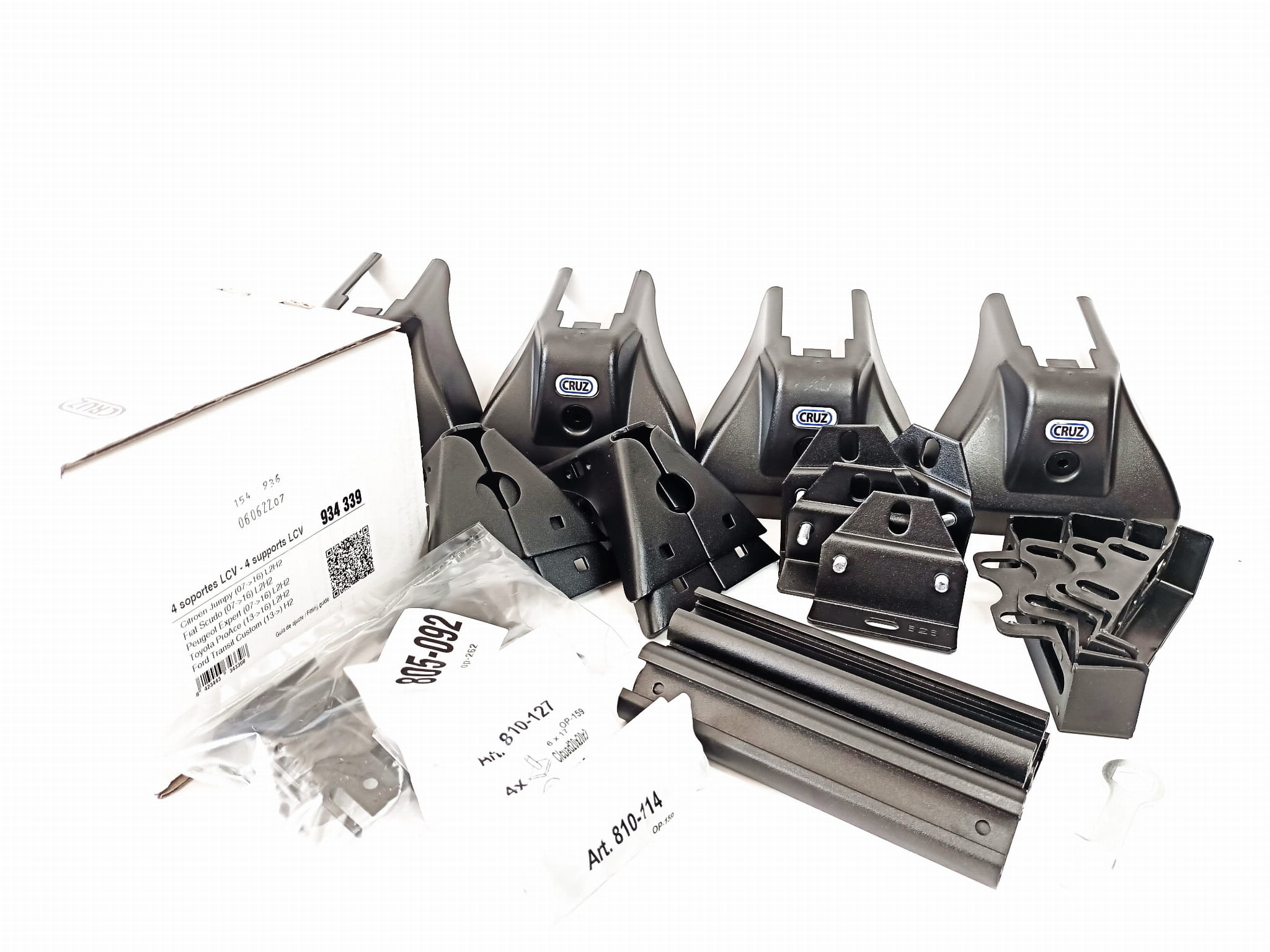 Bagażnik dachowy CRUZ 923-056 + kit 934-339 — Peugeot Expert II (2007-2016), Citroen Jumpy II (2007-2016), Toyota Proace I (2013-2016) i 1 inne — zastosowanie