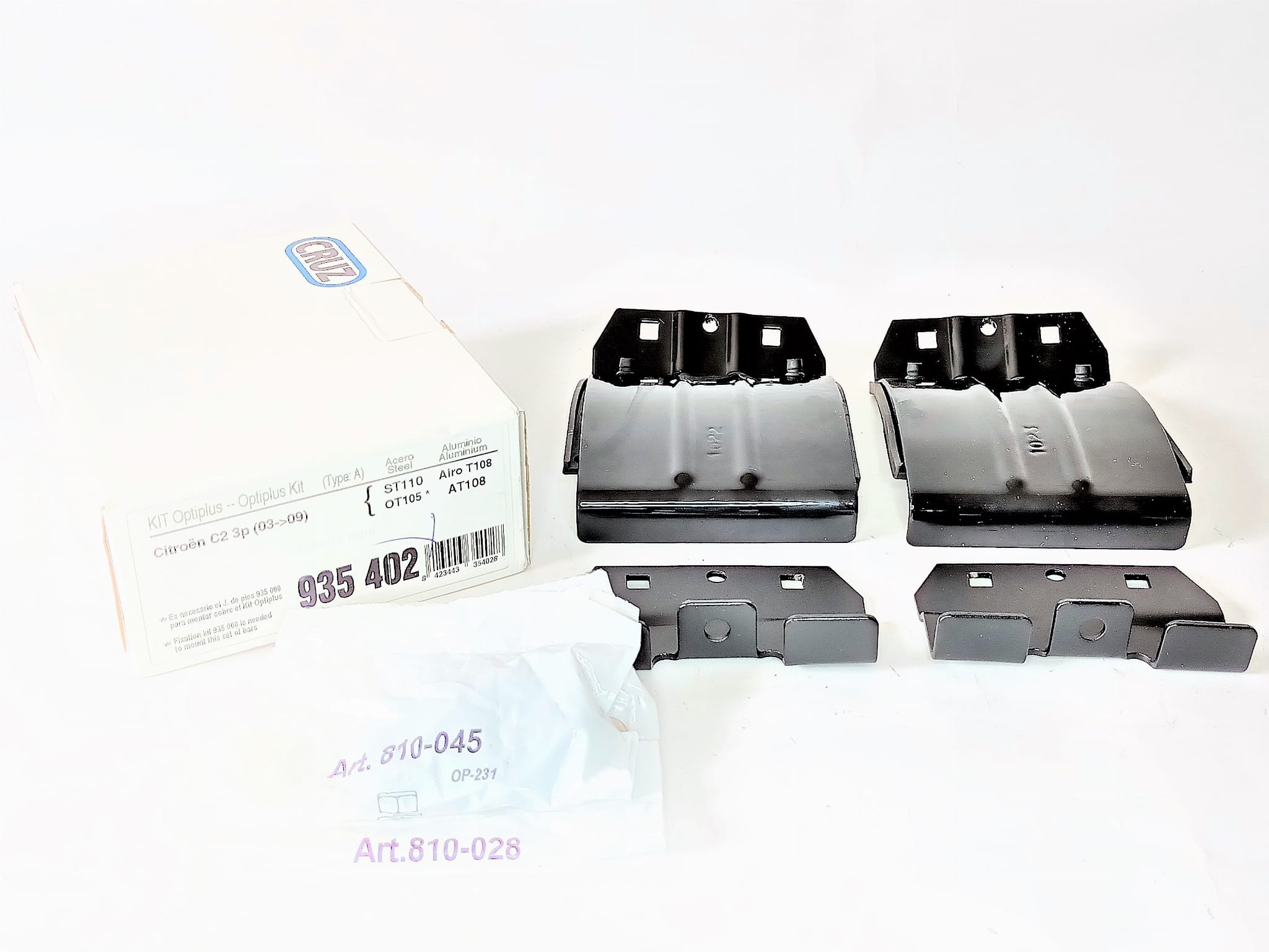Bagażnik dachowy CRUZ Oplus ST 110 (921-305) + kit 935-402 — Citroen C2 (2003-2009) — zastosowanie