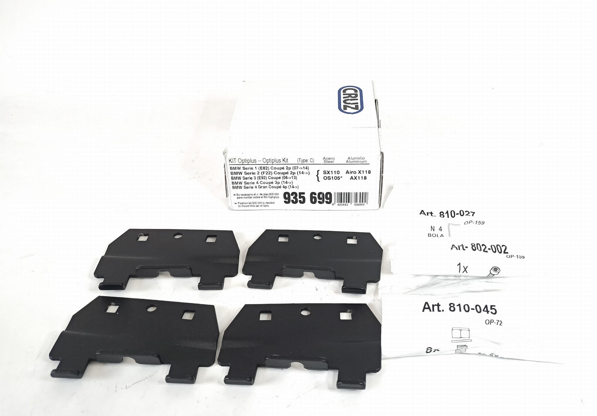 Bagażnik dachowy CRUZ 921-355 + kit 935-699 — BMW Serii 3 E92 Coupe (2006-2013) — zastosowanie