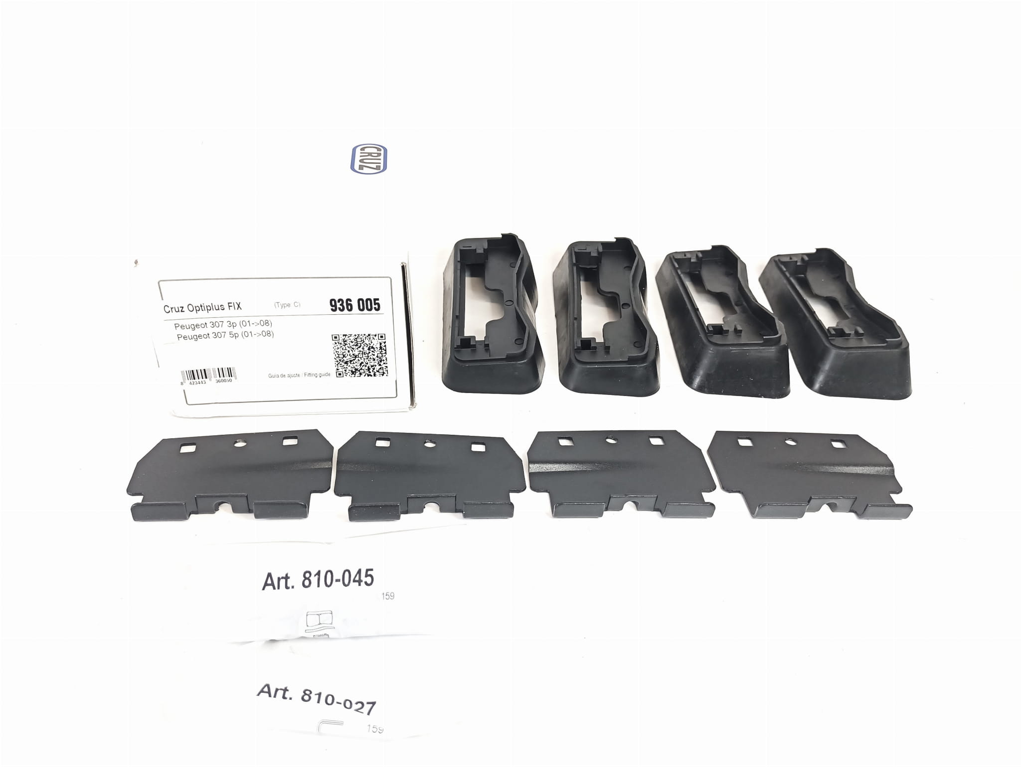 Bagażnik dachowy CRUZ 921-375 + kit 936-005 — Peugeot 307 (2001-2012) — zastosowanie