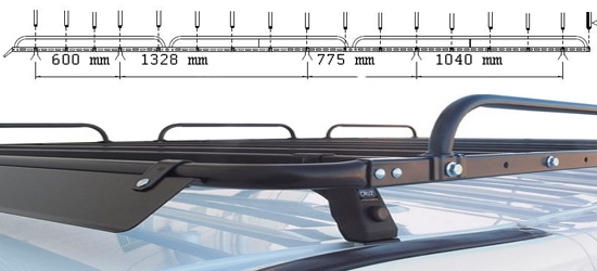 Platforma dachowa CRUZ 910-777 + stopy 934-625 — Mercedes Sprinter II, III (od 2006), Volkswagen Crafter I (2006-2017)