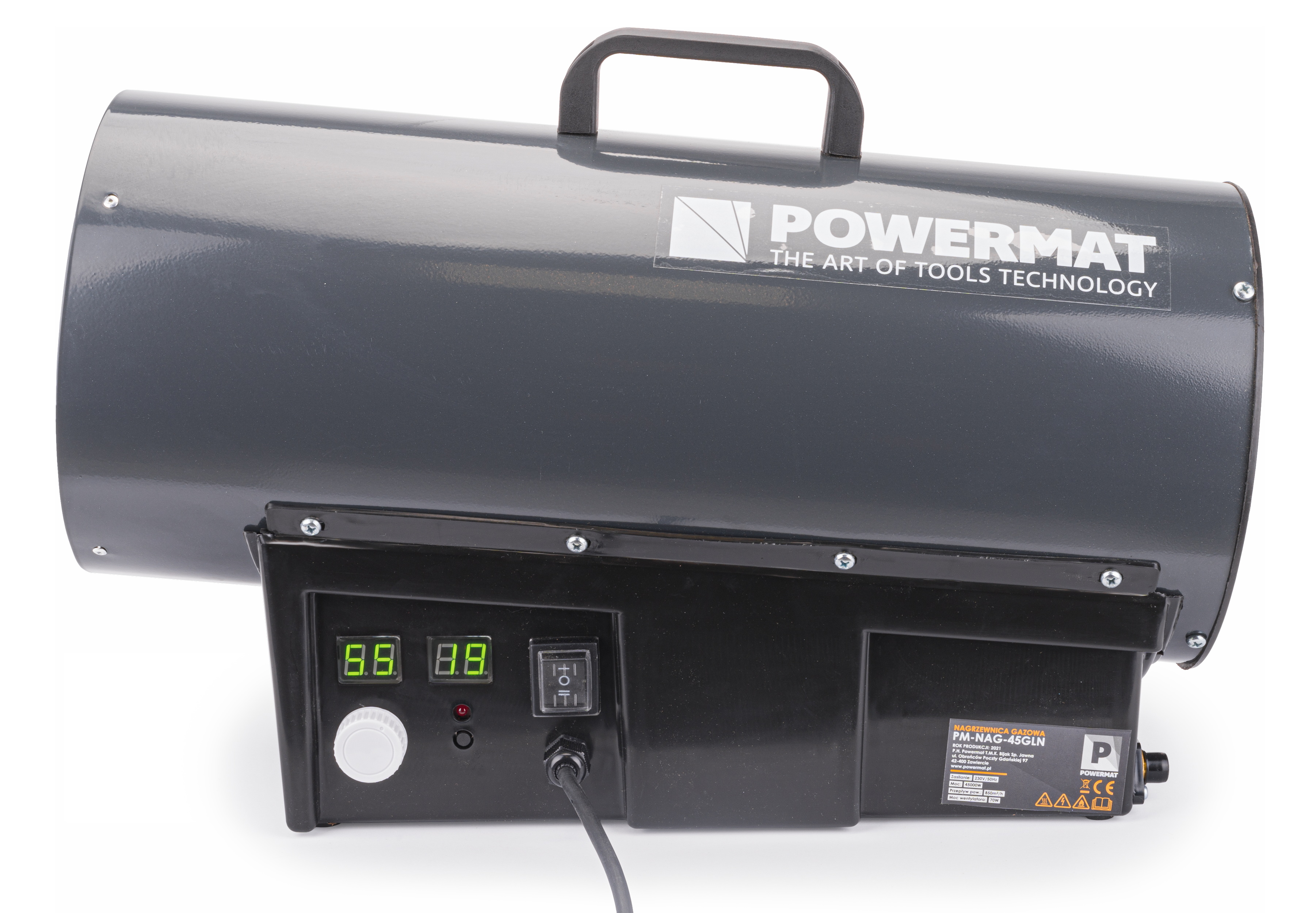 Nagrzewnica gazowa POWERMAT 45 kW LCD z termostatem i reduktorem — 2