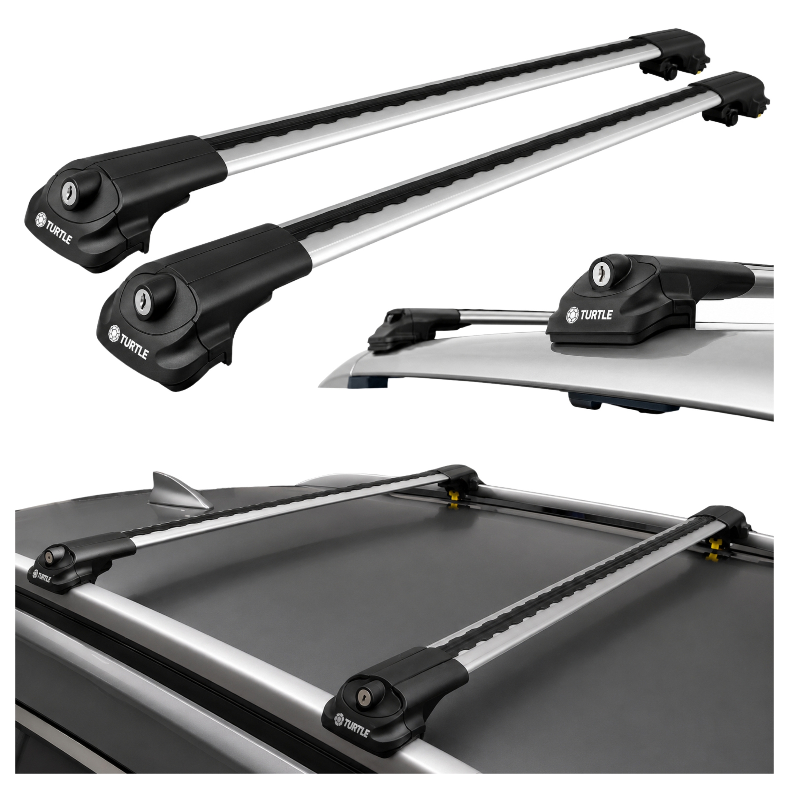 Bagażnik na relingi Turtle Air-1 102 cm, srebrny, T/MC01002-0202
