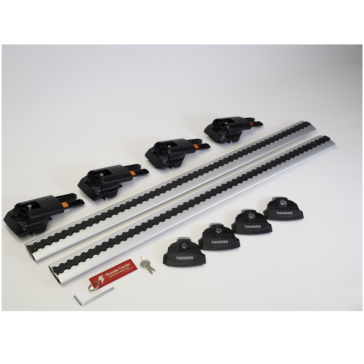 Bagażnik na relingi Thunder TRX1 78 cm, srebrny, TRX1 78-78 — zastosowanie