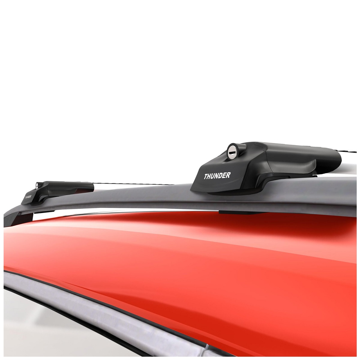 Bagażnik na relingi Thunder TRX1 135 cm, srebrny, TRX1 135-135 – ujęcie 2 - Sklep motozebra