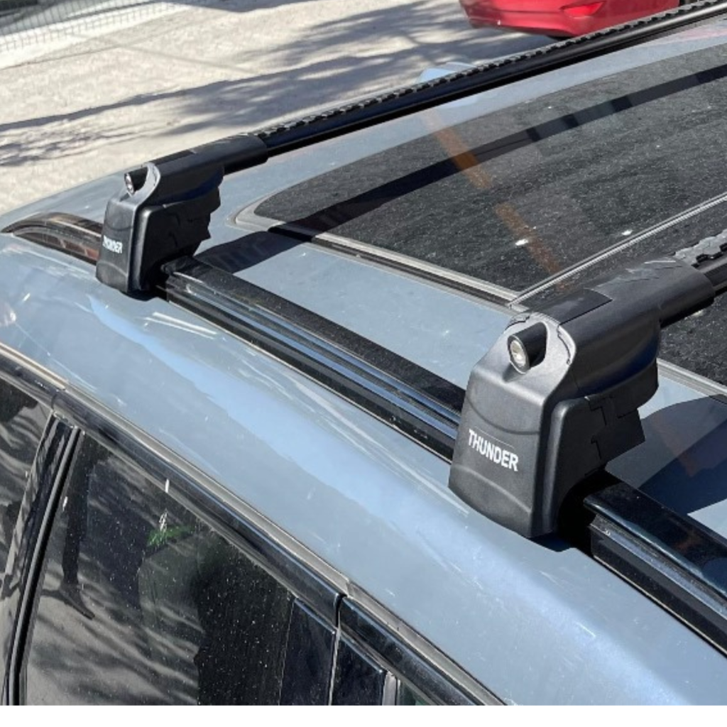 Bagażnik na relingi zintegrowane Thunder TRX2 94/98 cm, czarny, TRX2+ 94-98B — zastosowanie
