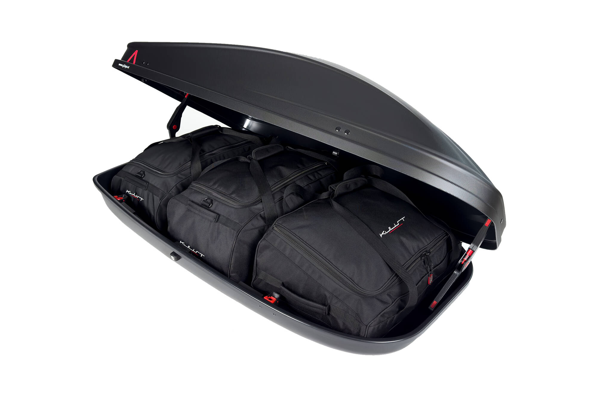 Torby KJUST do boksu dachowego G3 Spark 400 — torby ułożone w boksie