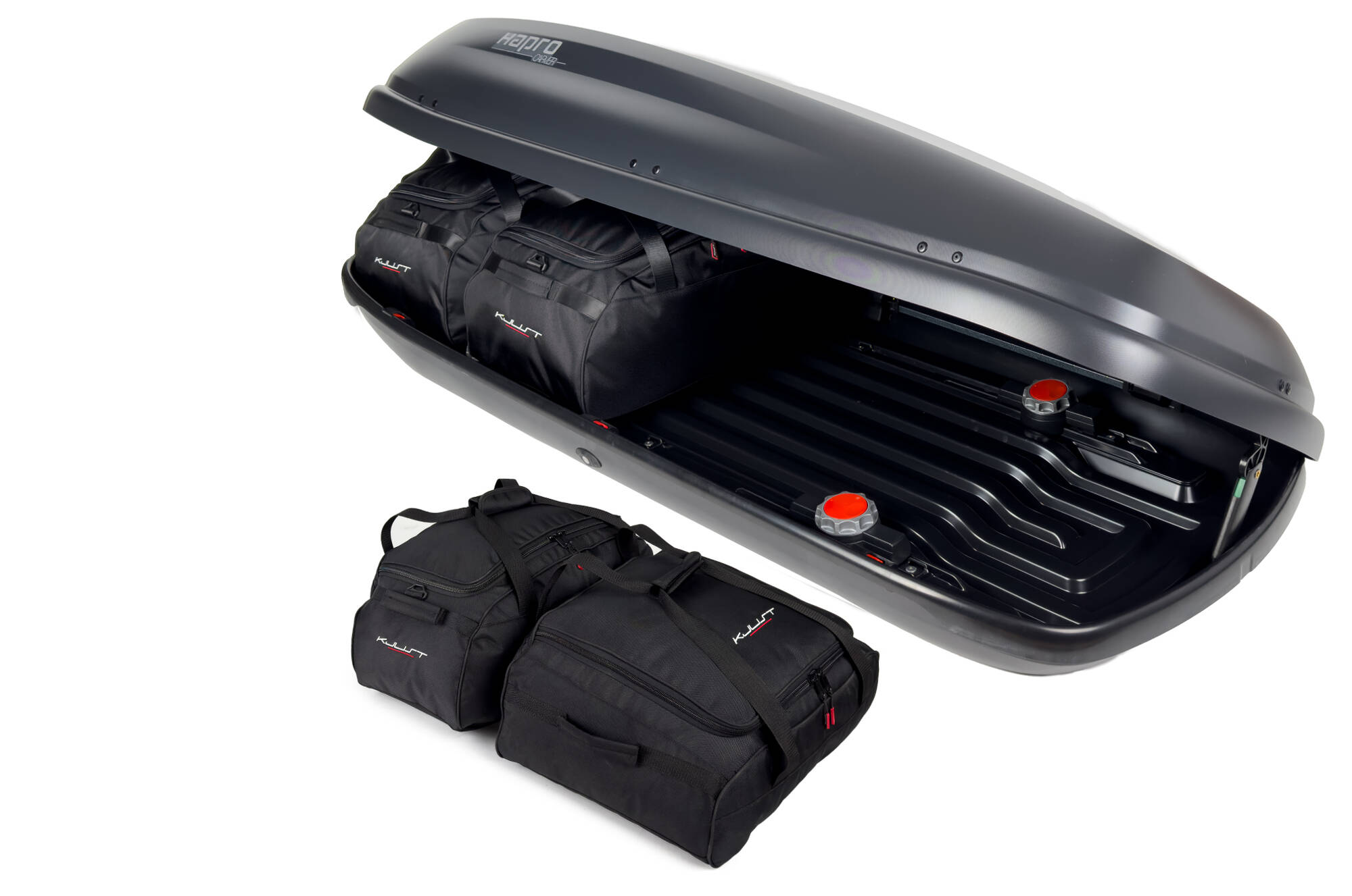 Torby KJUST do boksu dachowego Hapro Carver 430 — komplet toreb
