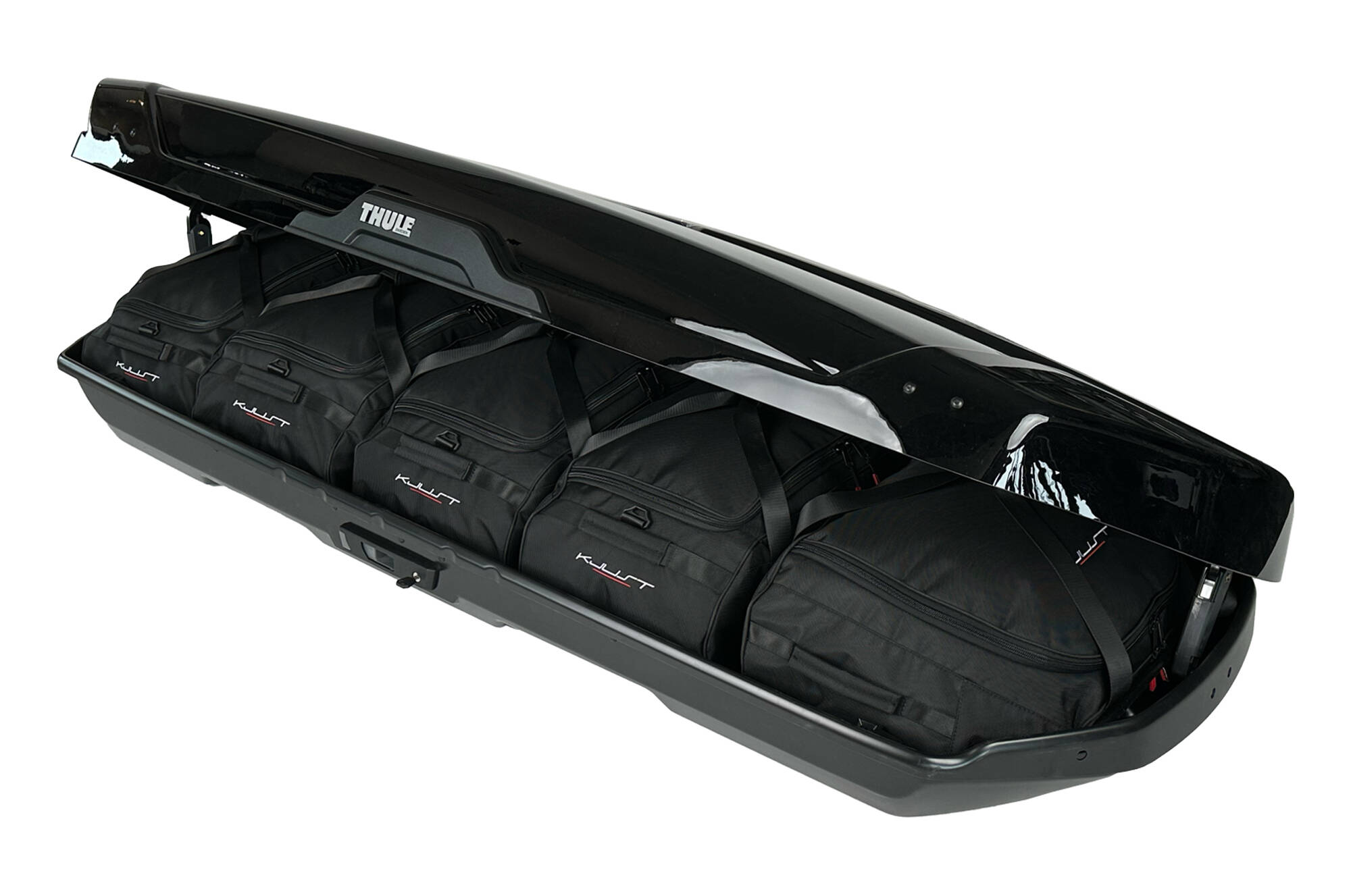 Torby KJUST do boksu dachowego Thule Motion XT Alpine — torby ułożone w boksie