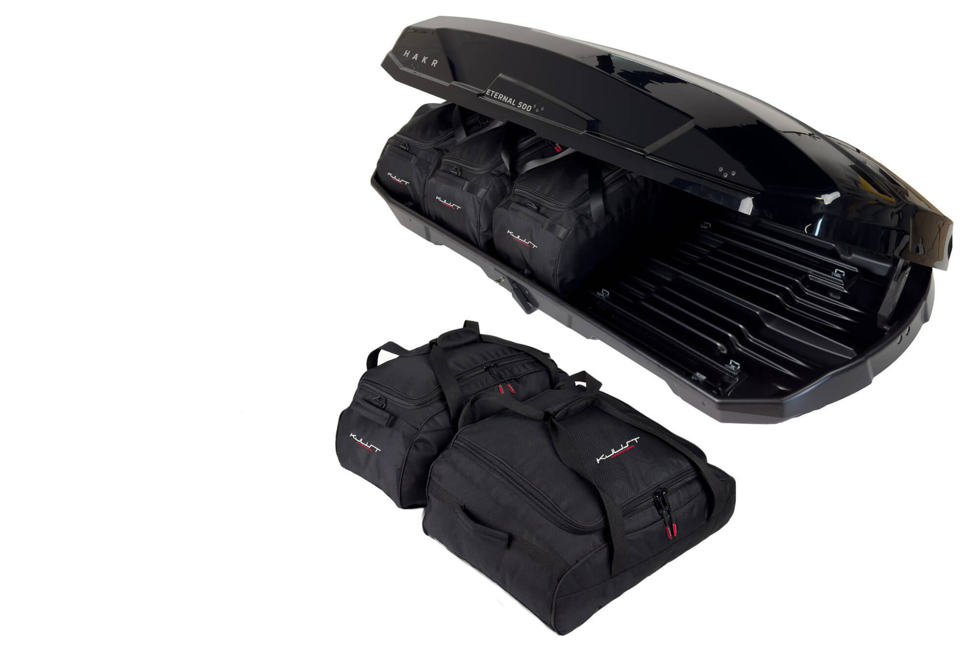 Torby KJUST do boksu dachowego HakR Eternal 500 — komplet toreb