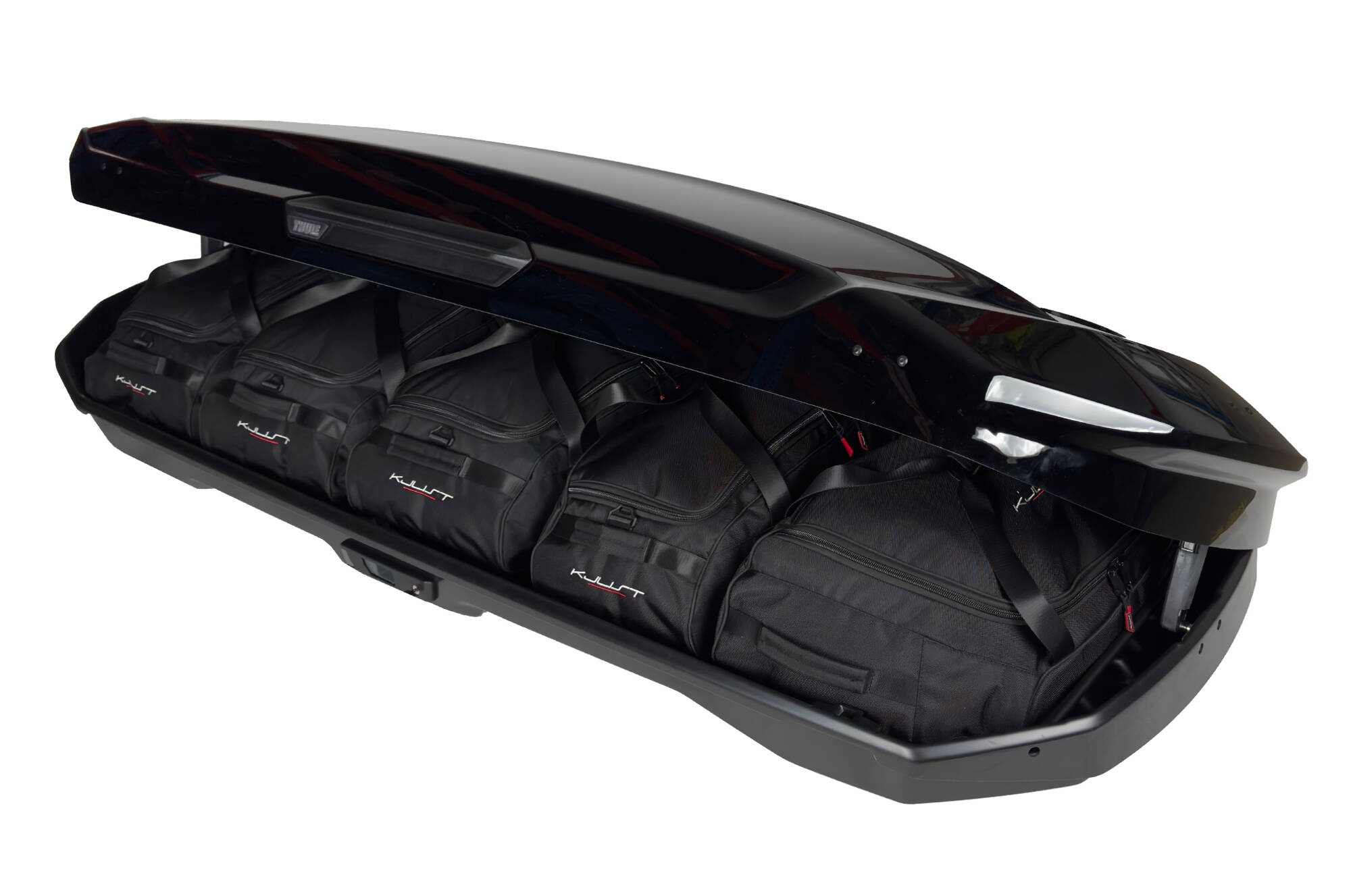 Torby KJUST do boksu dachowego Thule Motion 3 XXL LOW — torby ułożone w boksie