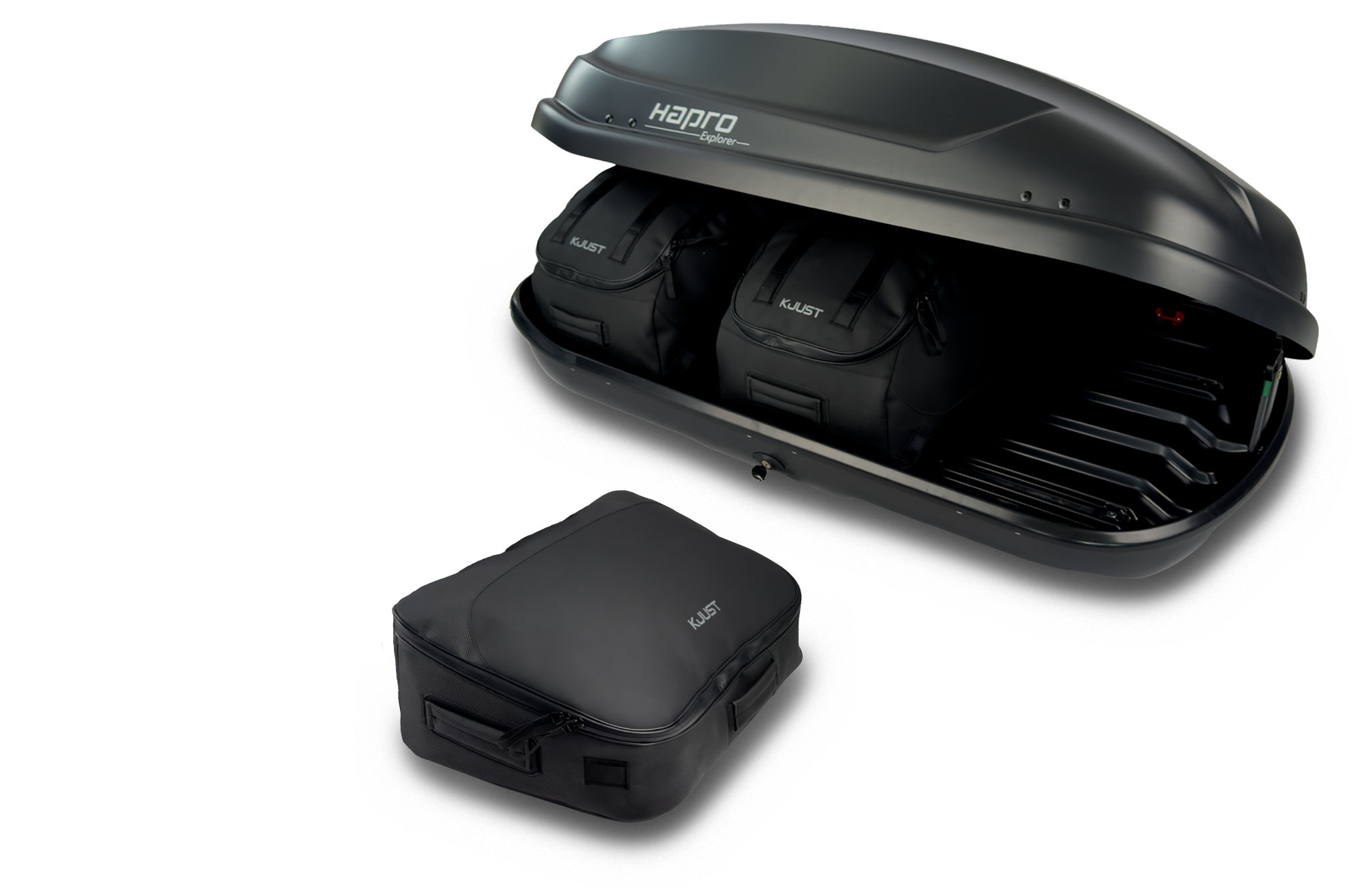 Torby KJUST PRO do boksu dachowego Hapro Explorer 100 — torba czołowa