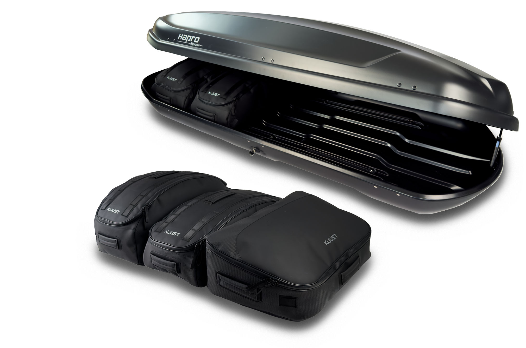 Torby KJUST PRO do boksu dachowego Hapro Explorer 500 — komplet toreb