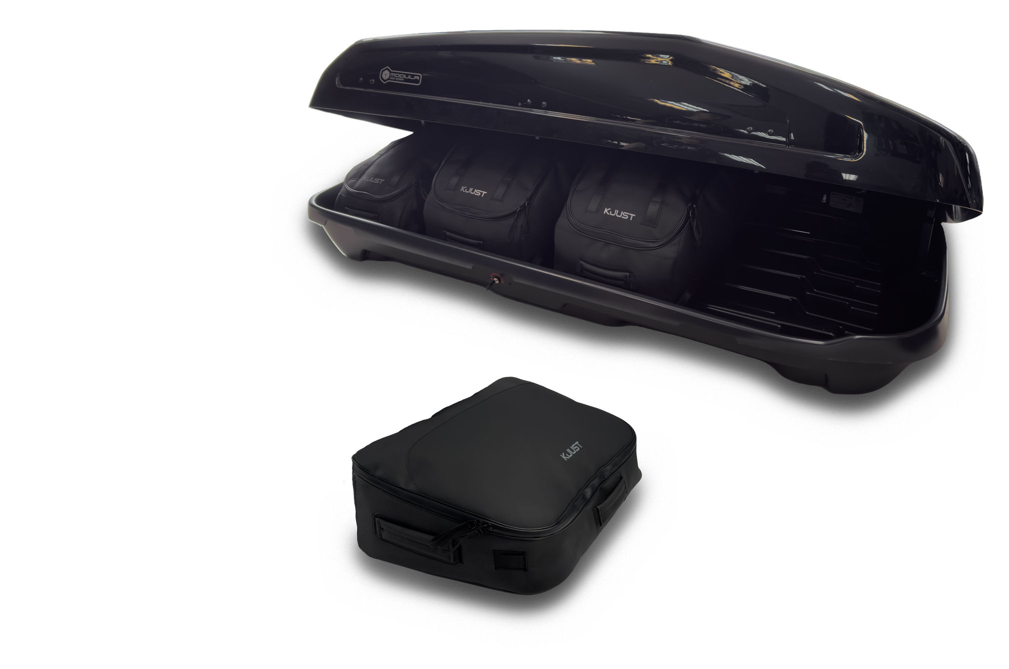 Torby KJUST PRO do boksu dachowego Modula EVO 470 — komplet toreb