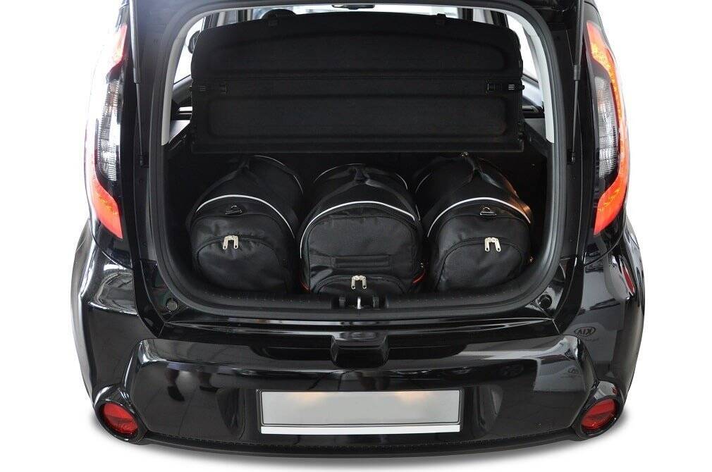 Torby KJUST SPORT do Kia Soul II — zestaw ułożony w bagażniku