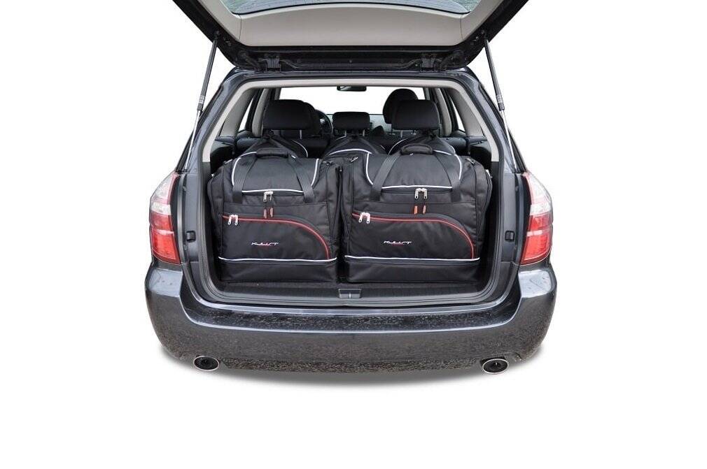 Torby KJUST SPORT do Subaru Legacy Kombi IV (BP) — zestaw ułożony w bagażniku