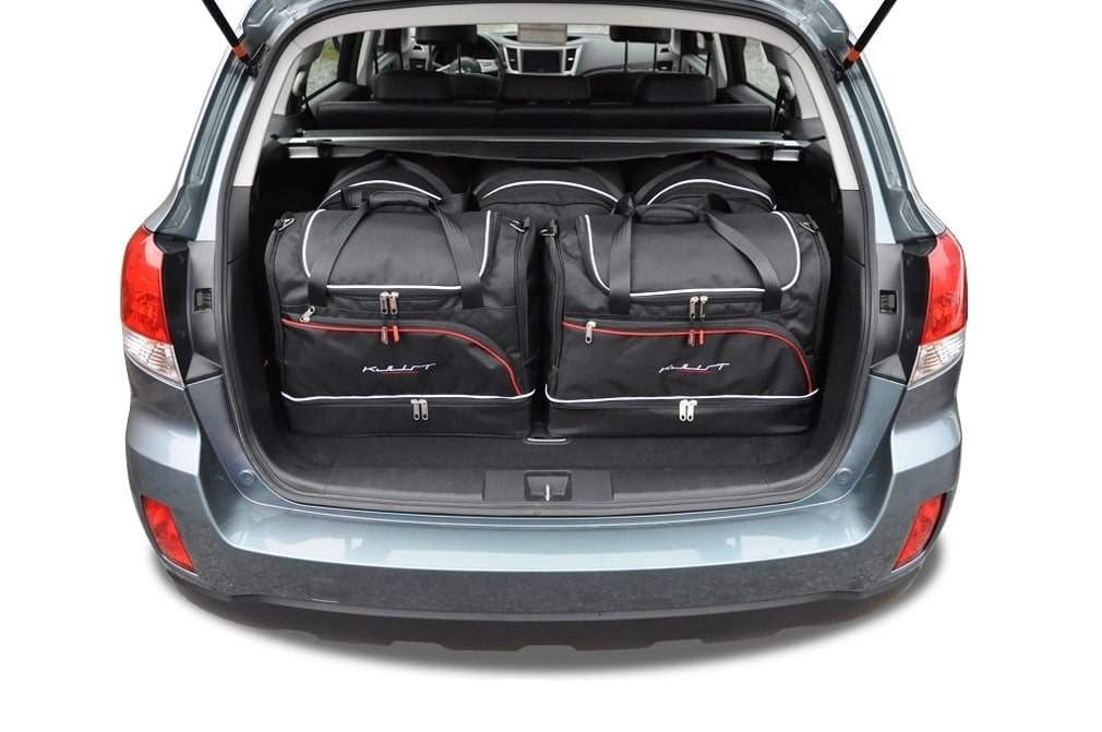Torby KJUST SPORT do Subaru Outback IV (BR) — zestaw ułożony w bagażniku