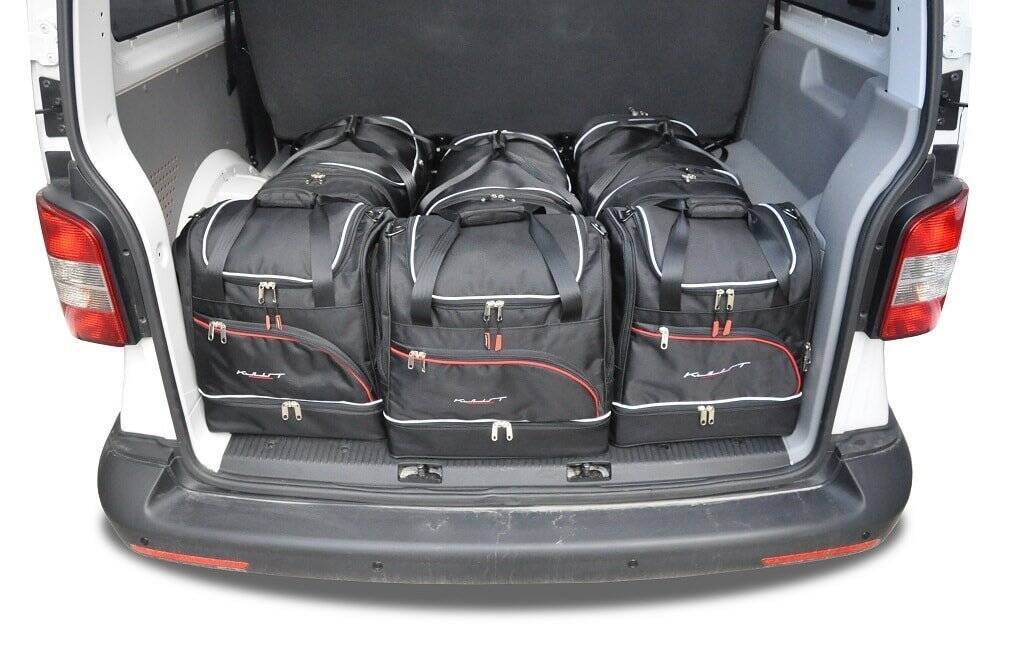 Torby KJUST SPORT do Volkswagen Caravelle T5 — zestaw ułożony w bagażniku