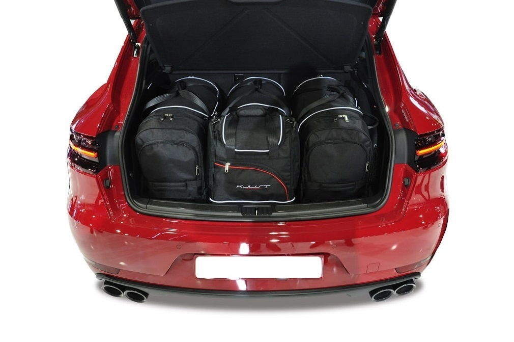 Torby KJUST SPORT do Porsche Macan I (95B) — zestaw ułożony w bagażniku