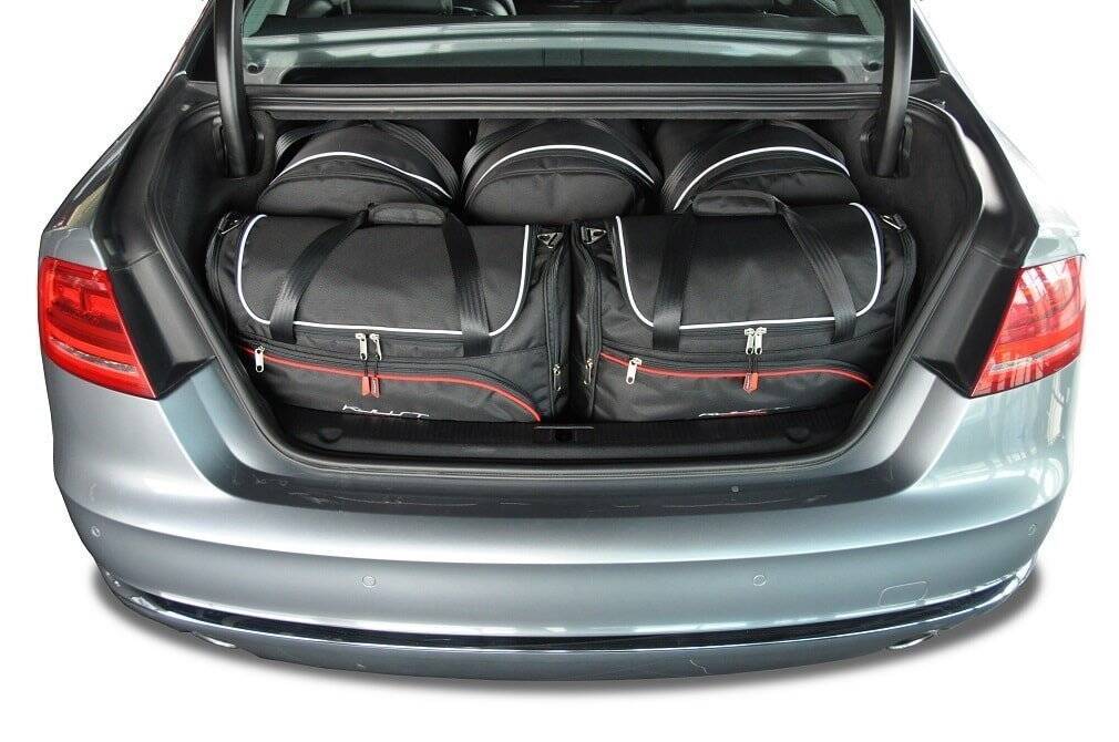 Torby KJUST AERO do Audi A8 / S8 D4 — zestaw ułożony w bagażniku