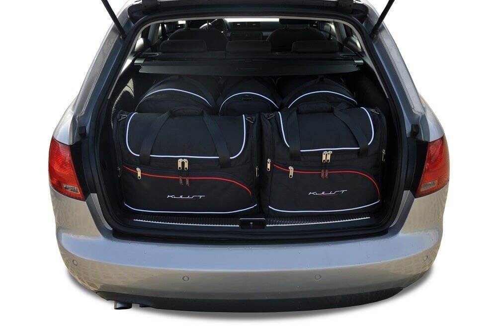 Torby KJUST AERO do Audi A4 / S4 / RS4 Avant B7 — zestaw ułożony w bagażniku