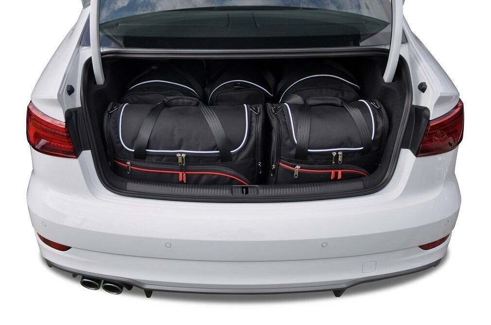 Torby KJUST AERO do Audi A3 Limousine 8V — zestaw ułożony w bagażniku