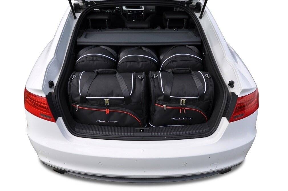 Torby KJUST SPORT do Audi A5 / S5 Sportback 8T — zestaw ułożony w bagażniku