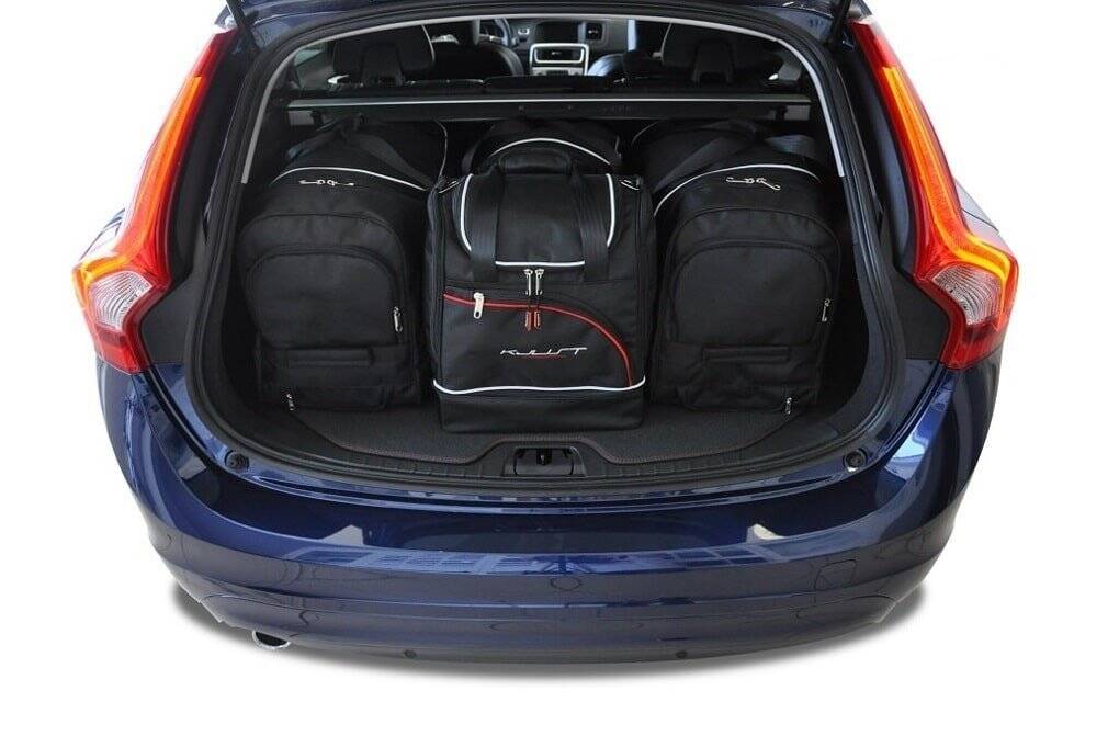 Torby KJUST SPORT do Volvo V60 Kombi I (155) — zestaw ułożony w bagażniku