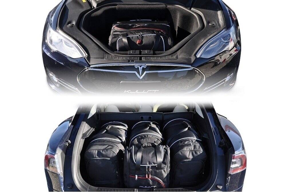 Torby KJUST AERO do Tesla Model S I (5YJS) — zestaw ułożony w bagażniku