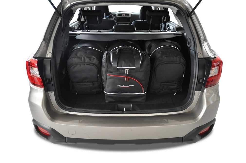 Torby KJUST SPORT do Subaru Outback V (BS) — zestaw ułożony w bagażniku