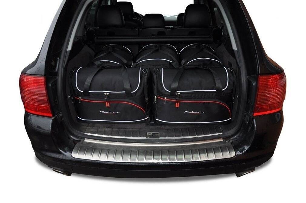 Torby KJUST AERO do Porsche Cayenne I (9PA) — zestaw ułożony w bagażniku