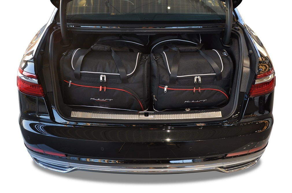 Torby KJUST SPORT do Audi A8 / S8 D5 — zestaw ułożony w bagażniku