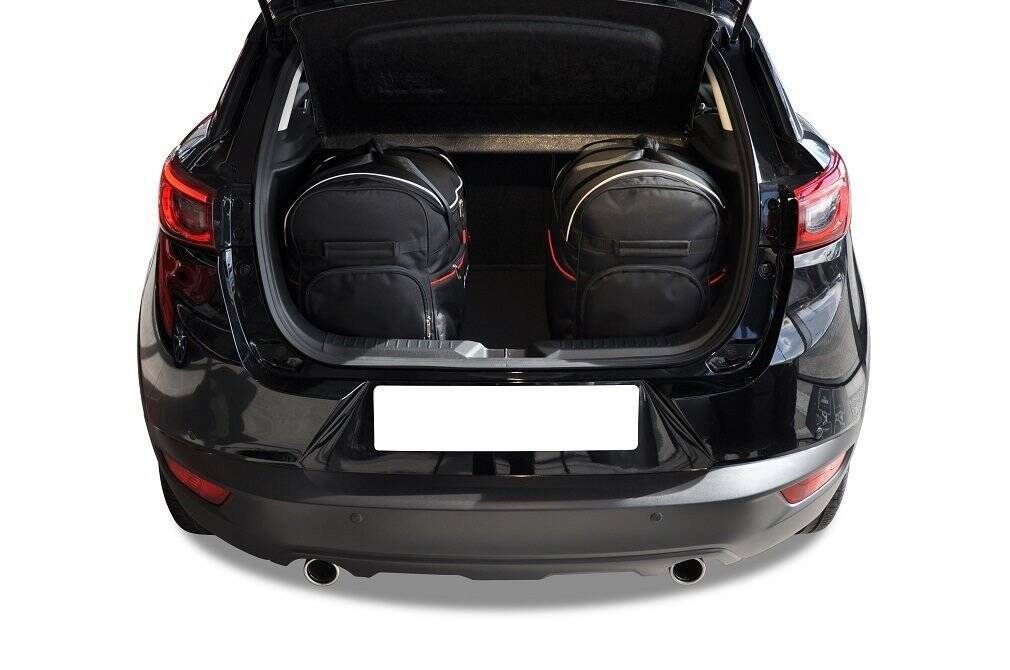 Torby KJUST SPORT do Mazda CX-3 Crossover I (DK) — torby wyjmowane z bagażnika krok po kroku