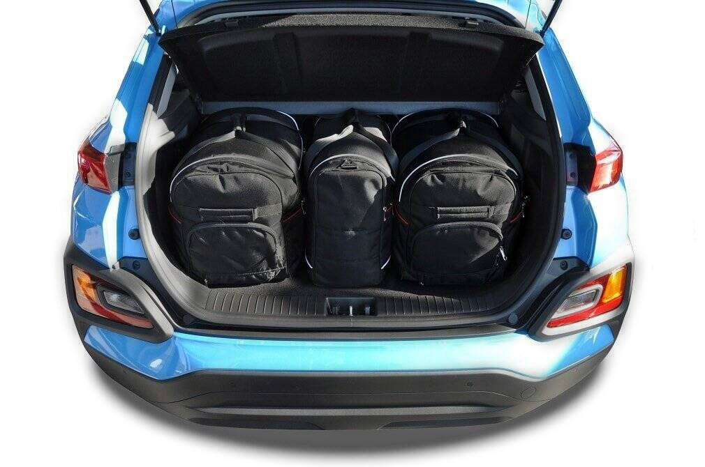 Torby KJUST AERO do Hyundai Kona I (OS) — zestaw ułożony w bagażniku