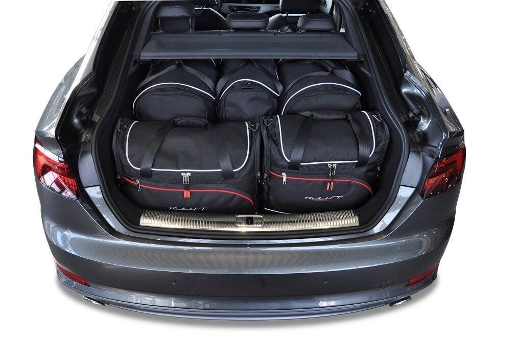 Torby KJUST AERO do Audi A5 / S5 / RS5 Sportback F5 — zestaw ułożony w bagażniku