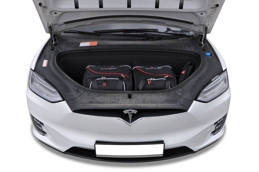 Torby KJUST SPORT do Tesla Model X I (5YJX) — zestaw ułożony w bagażniku